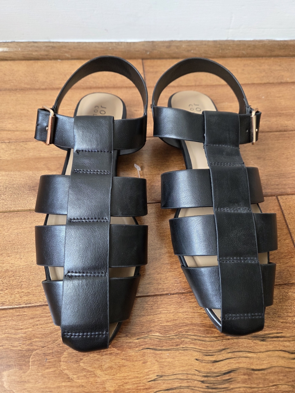 Journee Collection Cailinna Womens Black Fisherman Sandals Size 9.5